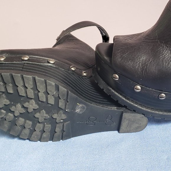 Jessica Simpson Leather Platform Wedges Size 8.5B - Used. - Picture 6 of 9